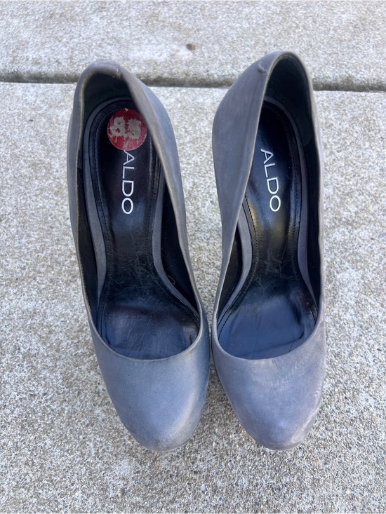 Aldo Shoes - ALDO Gray Suede Studded Heel Pumps • Size 8.5